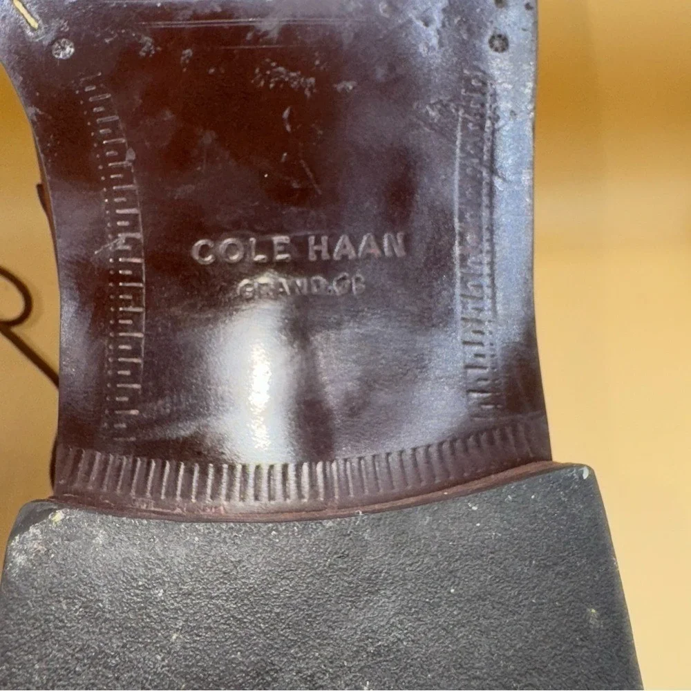 Cole‎ Haan Gray Don Brown Leather Chukka Boots, Black detail Men's 10.5 GUC